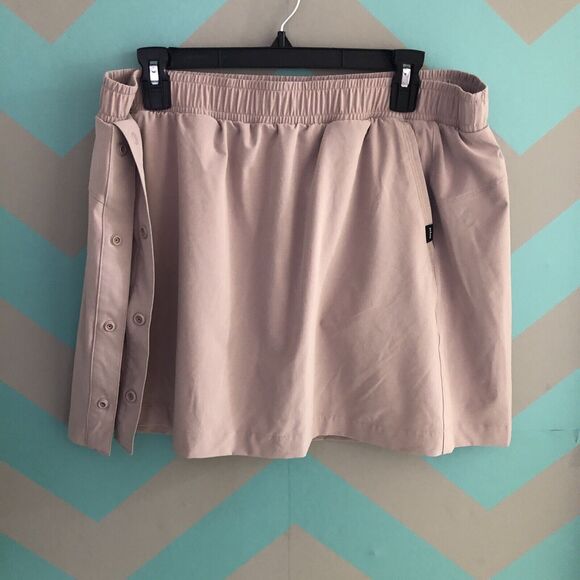 prAna Railay Skort XL 16 Willow Tan Snap Up Pocket Stretch Active Outdoor Skirt - Picture 3 of 11